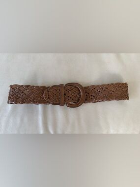 Brown Braided Leather Belt